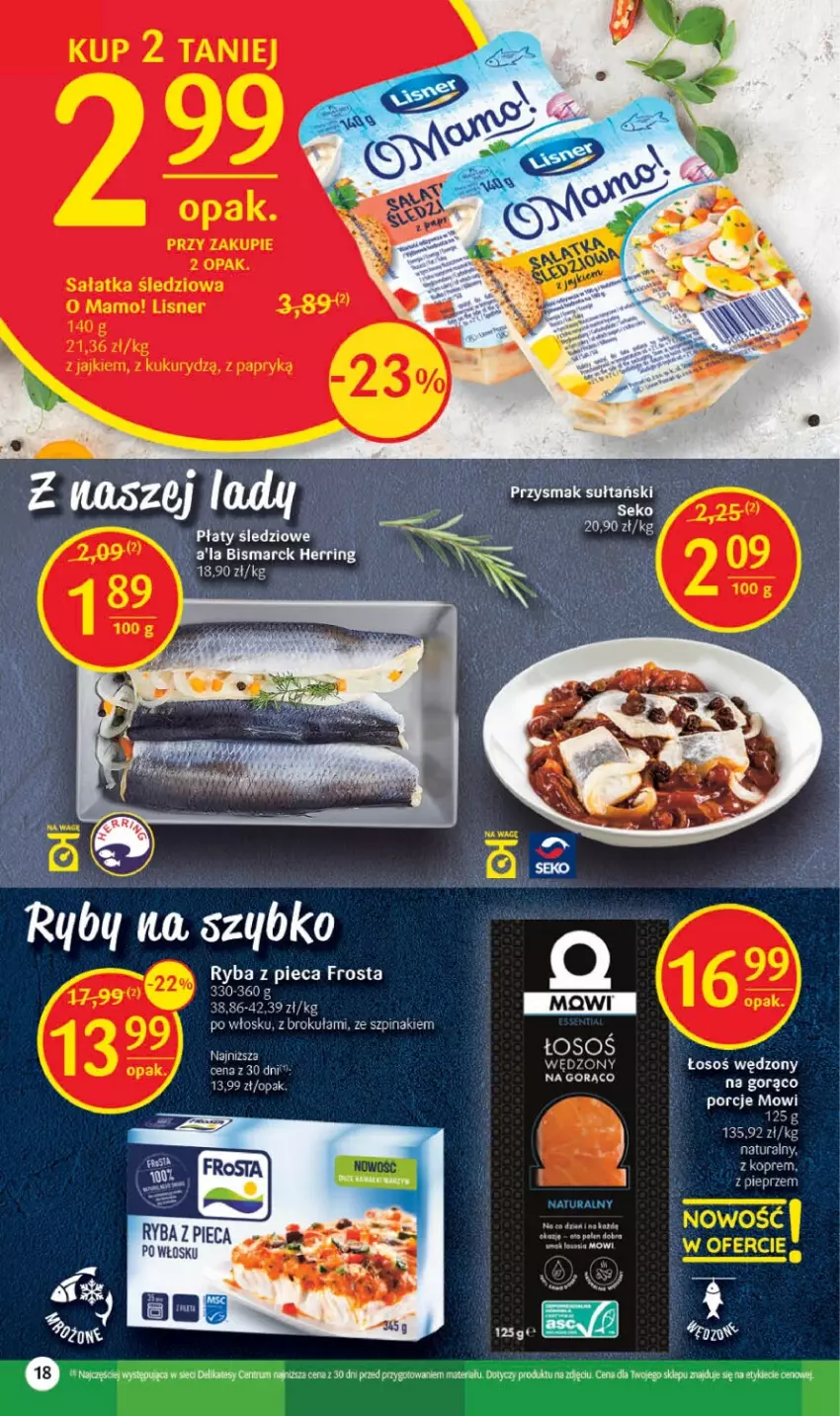 Gazetka promocyjna Delikatesy Centrum - Gazetka DC18 - ważna 11.05 do 17.05.2023 - strona 18 - produkty: Frosta, Piec, Por, Rum, Ryba, Szpinak