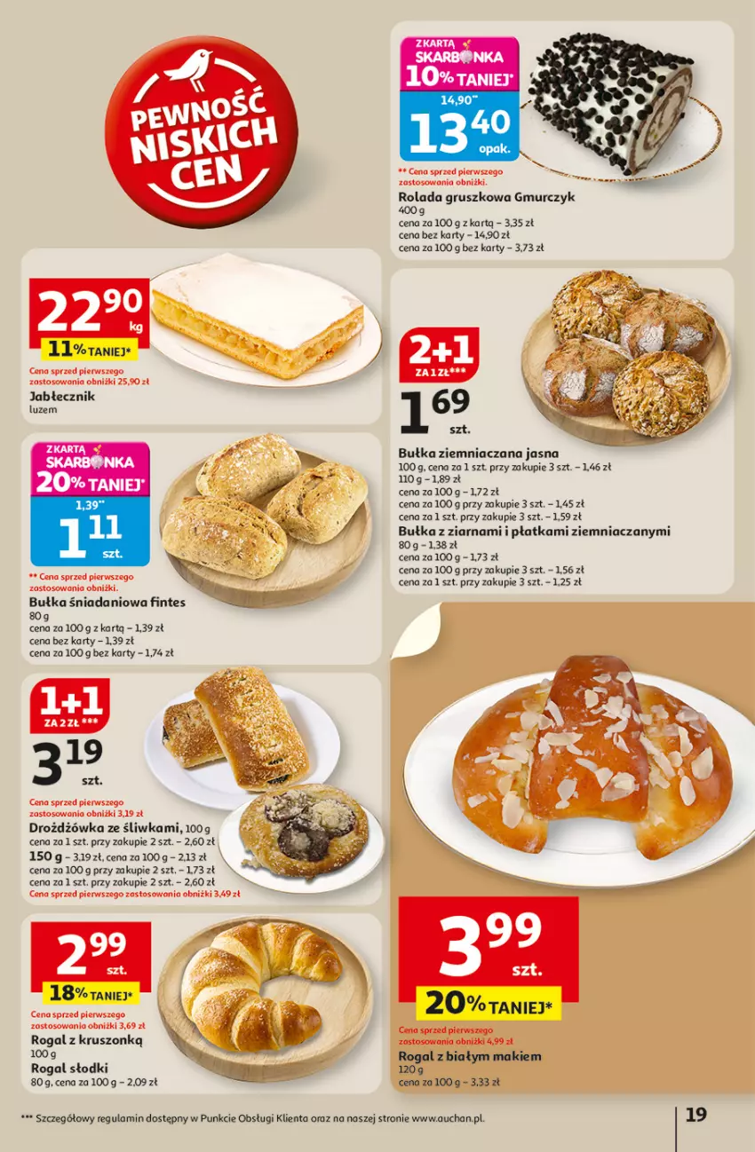 Gazetka promocyjna Auchan - Odlotowe ceny na start szkoły Hipermarket - ważna 04.09 do 10.09.2025 - strona 19 - produkty: Bułka, Danio, Rogal, Rolada