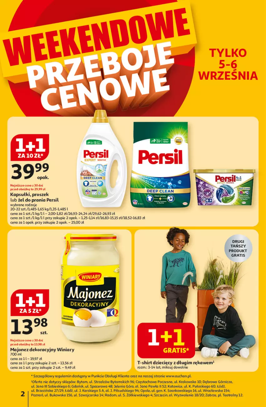 Gazetka promocyjna Auchan - Odlotowe ceny na start szkoły Hipermarket - ważna 04.09 do 10.09.2025 - strona 2 - produkty: Acer, Cars, Dzieci, Gra, Majonez, Persil, Sos, T-shirt, Winiary