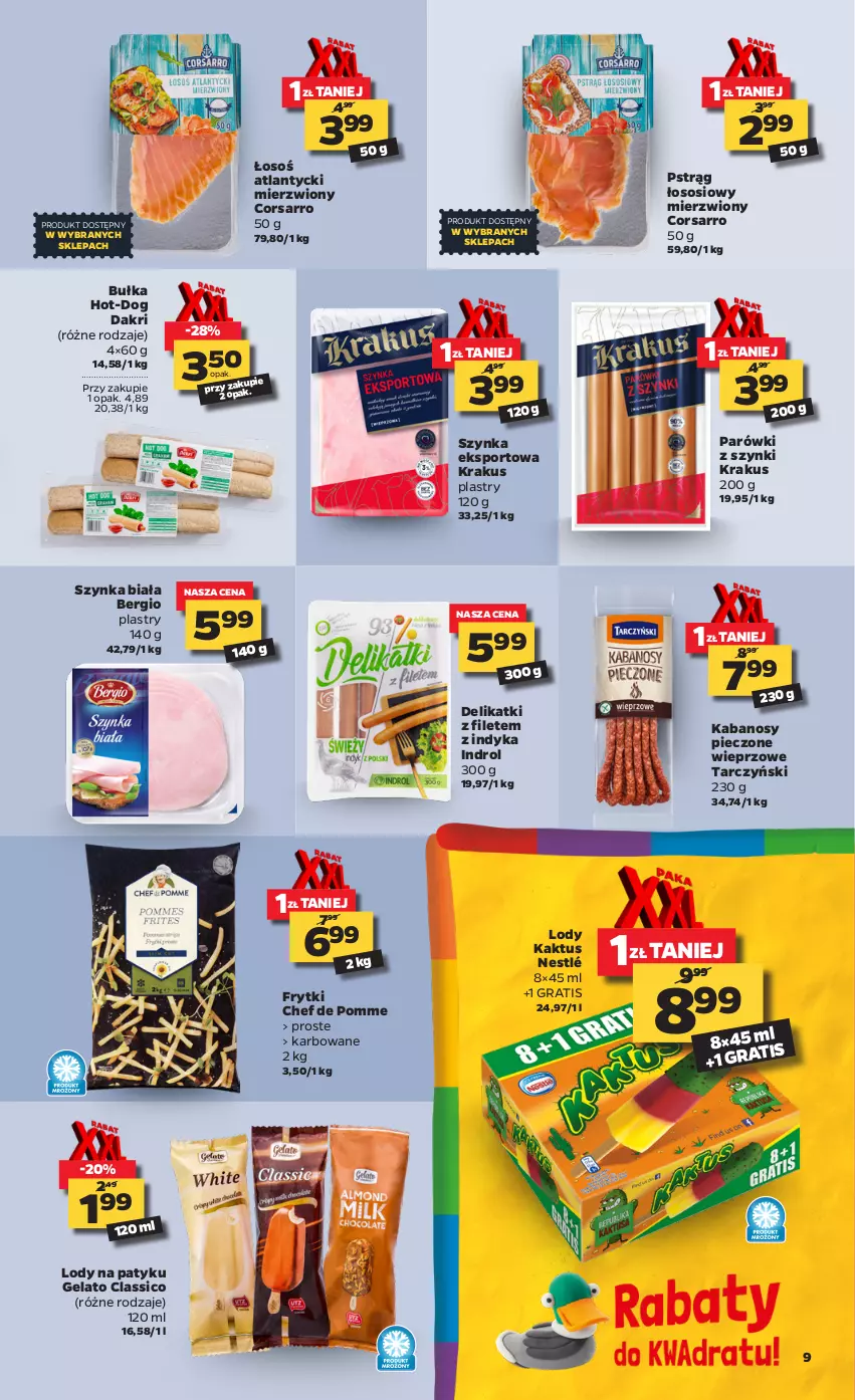 Gazetka promocyjna Netto - ważna 12.04 do 17.04.2021 - strona 9 - produkty: Bułka, Frytki, Gra, Kabanos, Kaktus, Krakus, Lody, Nestlé, Parówki, Parówki z szynki, Piec, Por, Pstrąg, Pstrąg łososiowy, Sos, Sport, Szynka, Szynka biała, Tarczyński