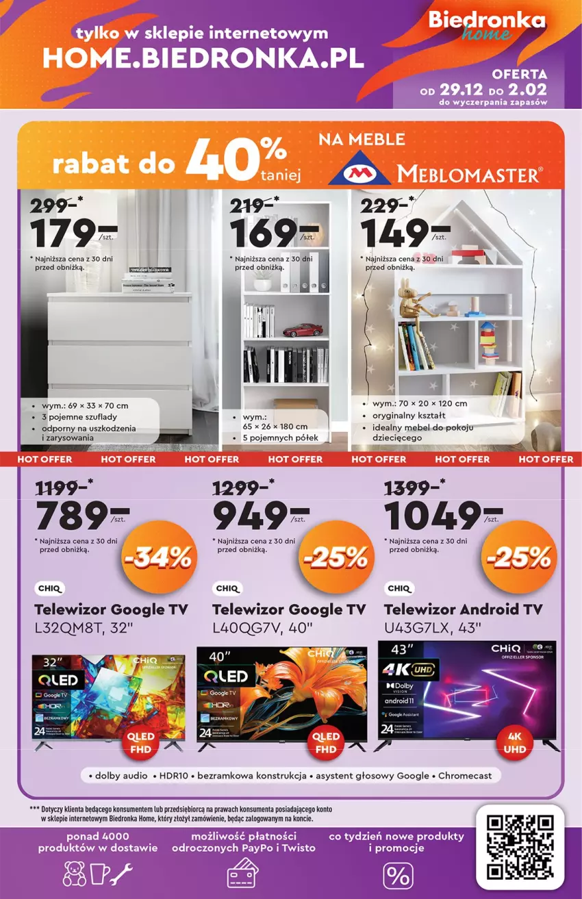 Gazetka promocyjna Biedronka - Okazje - ważna 07.01 do 18.01.2025 - strona 43 - produkty: Android TV, Asus, Gin, Por, Telewizor