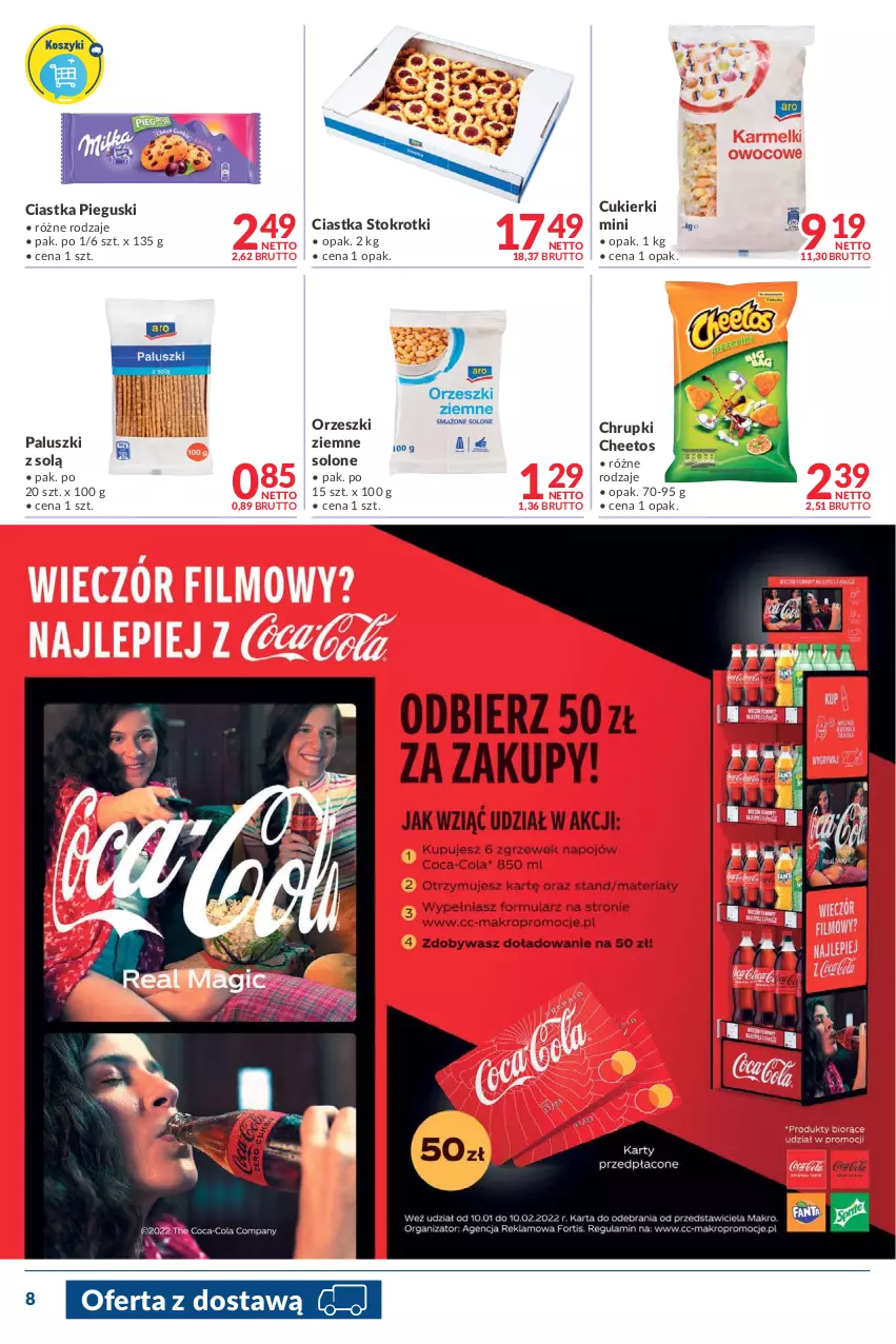 Gazetka promocyjna Makro - [Oferta promocyjna] Dostawy - ważna 07.01 do 24.01.2022 - strona 8 - produkty: Cheetos, Chrupki, Ciastka, Cukier, Cukierki, Orzeszki, Orzeszki ziemne