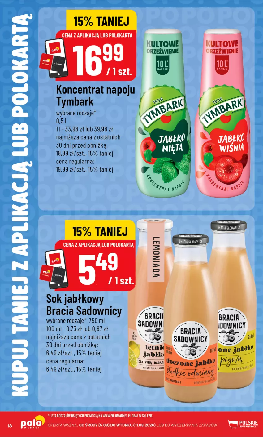 Gazetka promocyjna PoloMarket - Katalog Kupuj taniej z POLOappką - ważna 05.08 do 11.08.2026 - strona 18 - produkty: Sok, Sok jabłkowy, Tymbark