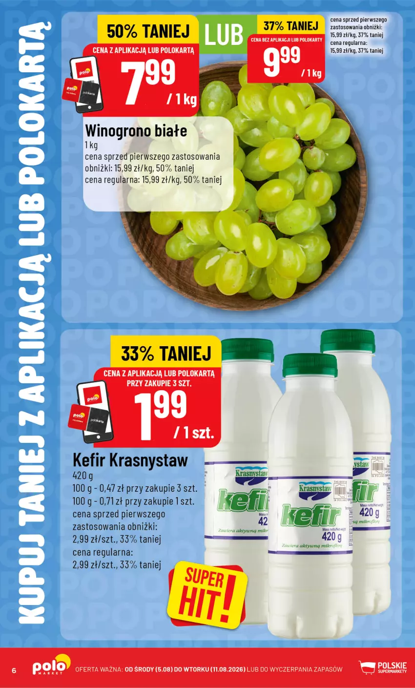 Gazetka promocyjna PoloMarket - Katalog Kupuj taniej z POLOappką - ważna 05.08 do 11.08.2026 - strona 6 - produkty: Kefir, Wino