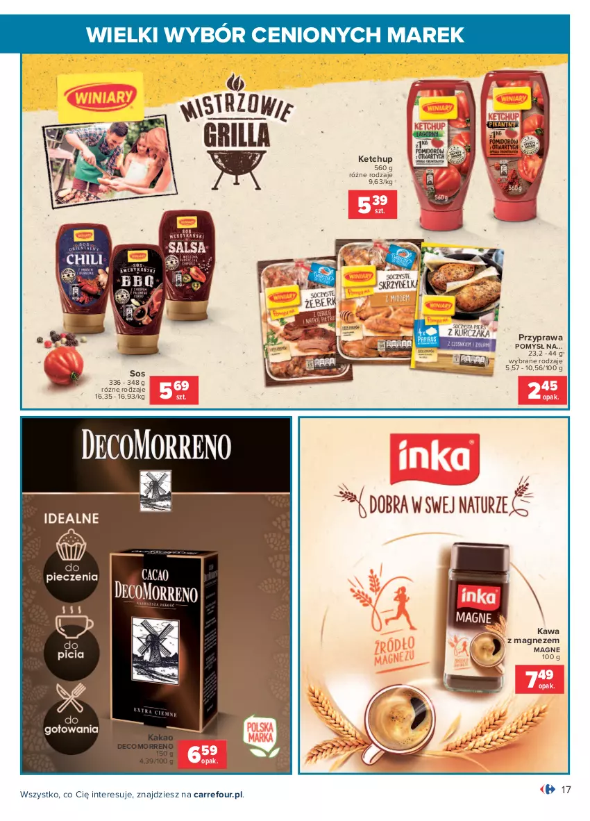 Gazetka promocyjna Carrefour - Gazetka Wielki wybór cenionych marek - ważna 19.07 do 31.07.2021 - strona 17 - produkty: Kakao, Kawa, Ketchup, Magnez, Sos