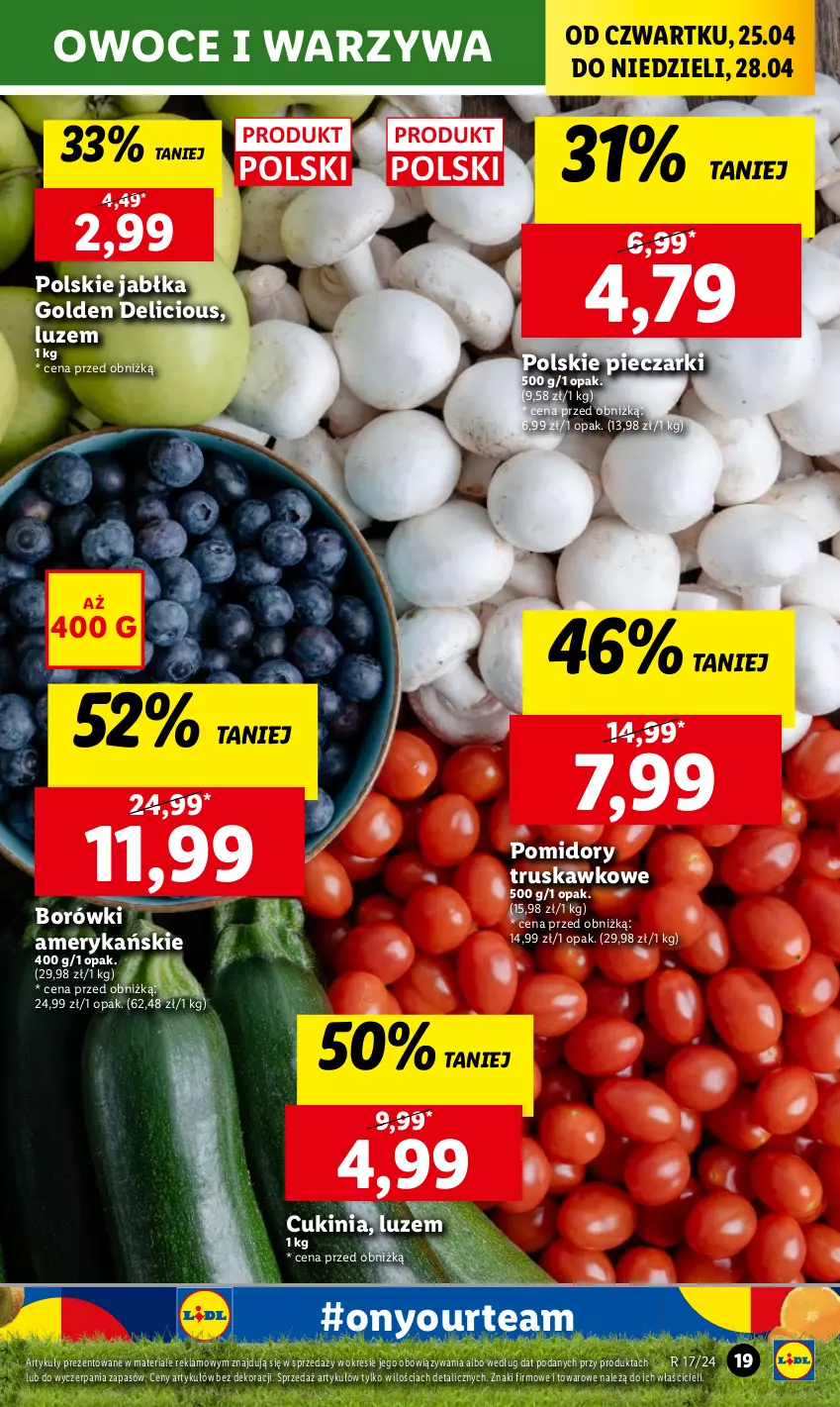 Gazetka promocyjna Lidl - GAZETKA - ważna 25.04 do 28.04.2024 - strona 21 - produkty: Jabłka, Owoce, Piec, Pomidory, Warzywa