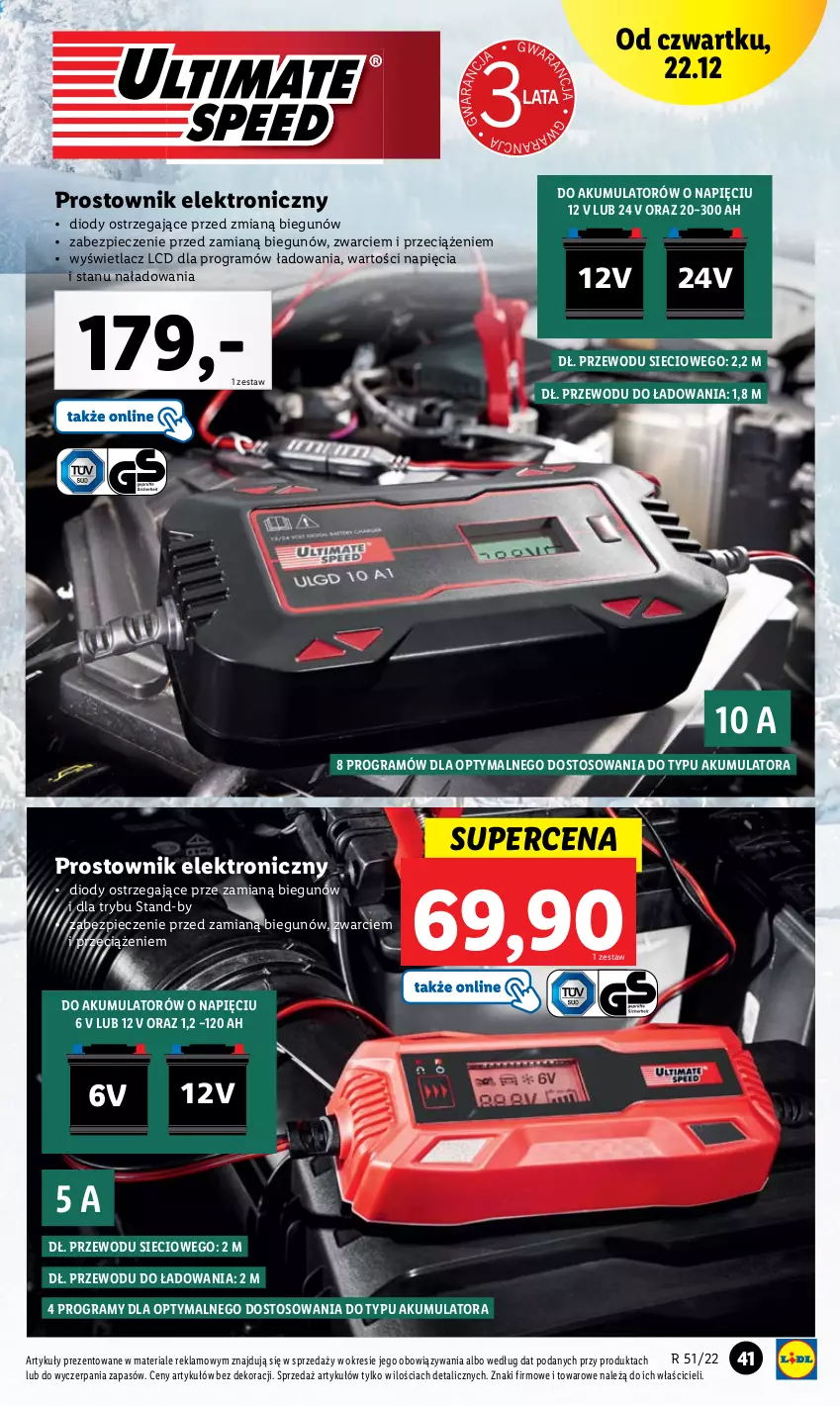 Gazetka promocyjna Lidl - GAZETKA - ważna 19.12 do 24.12.2022 - strona 43 - produkty: Akumulator, Gra, Piec, Prostownik