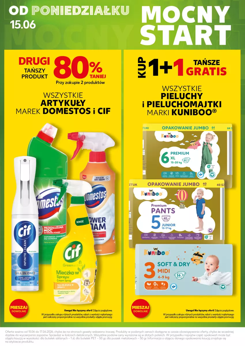 Gazetka promocyjna Kaufland - Mocny Start - ważna 15.06 do 17.06.2026 - strona 5 - produkty: Cif, Domestos, Gra, Majtki, Mleczko, Pieluchomajtki, Pieluchy, Por, Waga