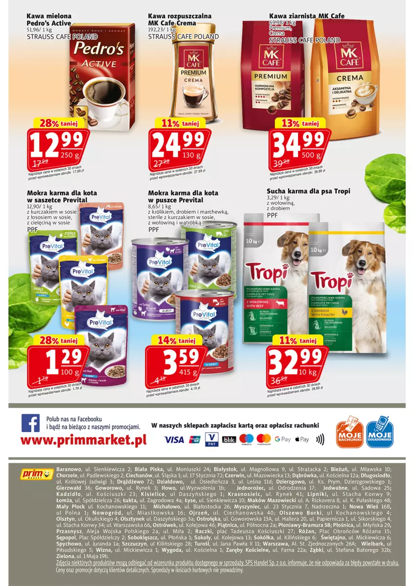 Gazetka promocyjna Prim Market - ważna 03.07 do 09.07.2025 - strona 16 - produkty: Fa, Jednorożec, Kawa, Kawa mielona, Kawa rozpuszczalna, Kawa ziarnista, Kisiel, Koc, Królik, Kurczak, Mokra karma, Mysz, Ogród, Olej, Papier, Piątnica, Róża, Sok, Sokół, Sos, Stock, Sucha karma