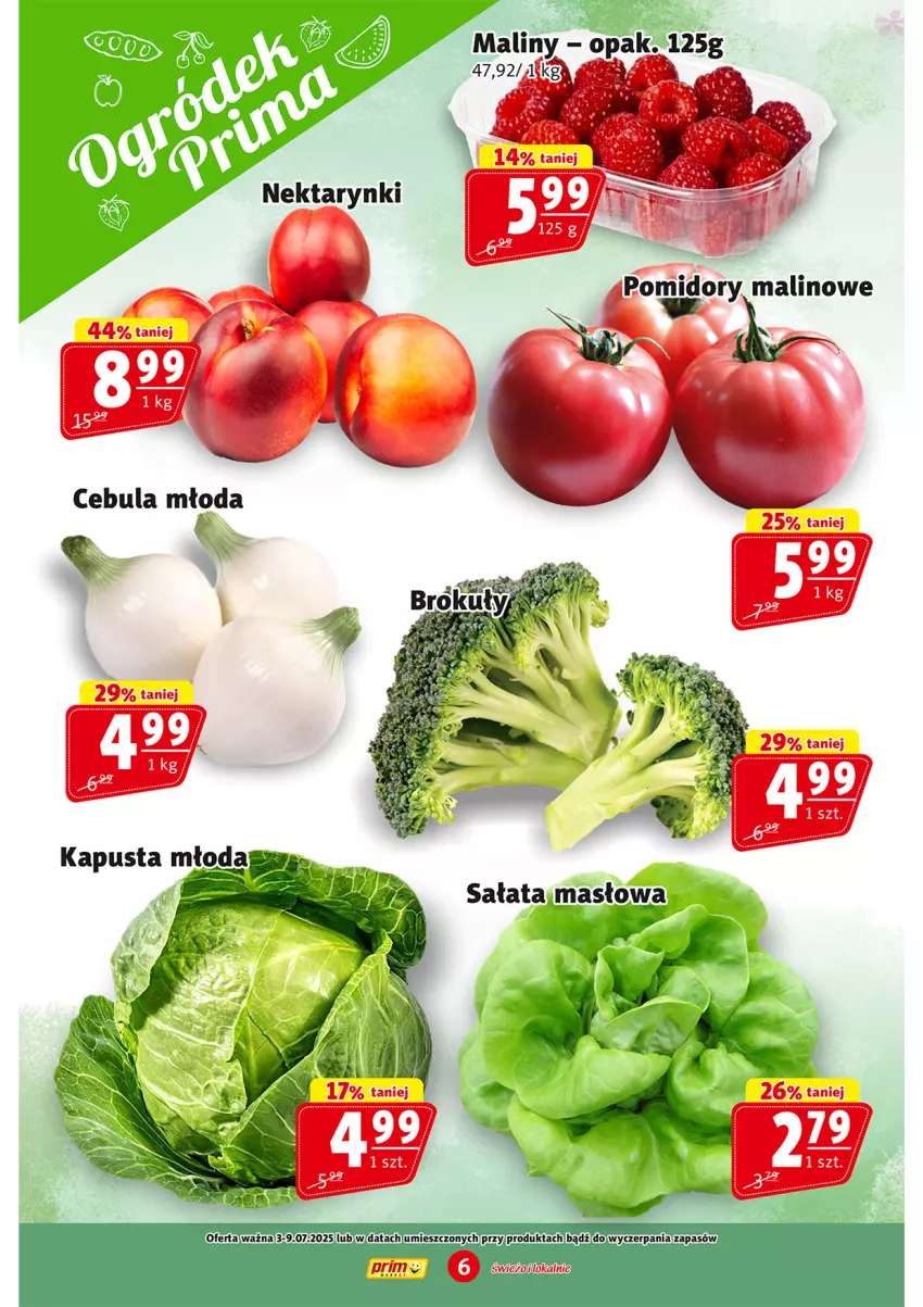 Gazetka promocyjna Prim Market - ważna 03.07 do 09.07.2025 - strona 6 - produkty: Cebula, Maliny, Nektar