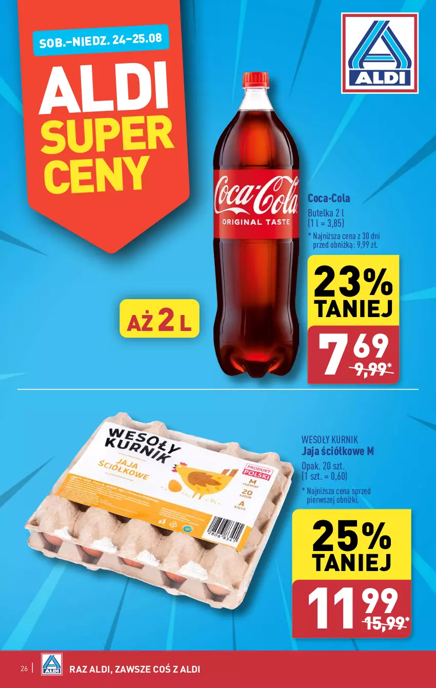 Gazetka promocyjna Aldi - Pełna oferta - ważna 19.08 do 25.08.2024 - strona 26 - produkty: Coca-Cola, Jaja