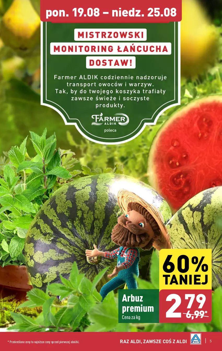 Gazetka promocyjna Aldi - Pełna oferta - ważna 19.08 do 25.08.2024 - strona 5 - produkty: Arbuz