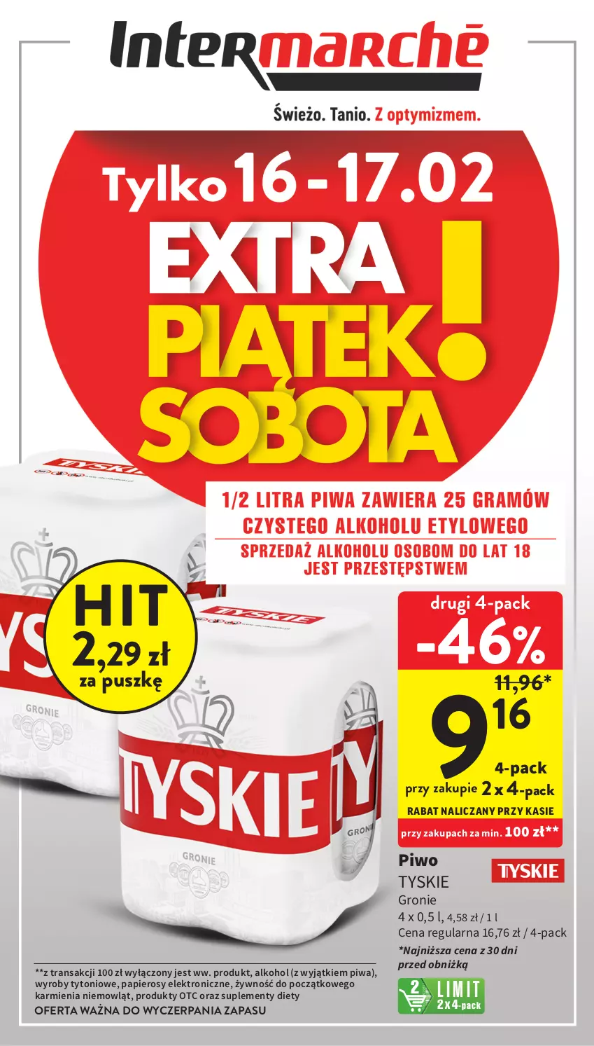 Gazetka promocyjna Intermarche - ważna 16.02 do 17.02.2024 - strona 3 - produkty: Karmi, Papier, Piwa, Piwo, Tran, Tyskie