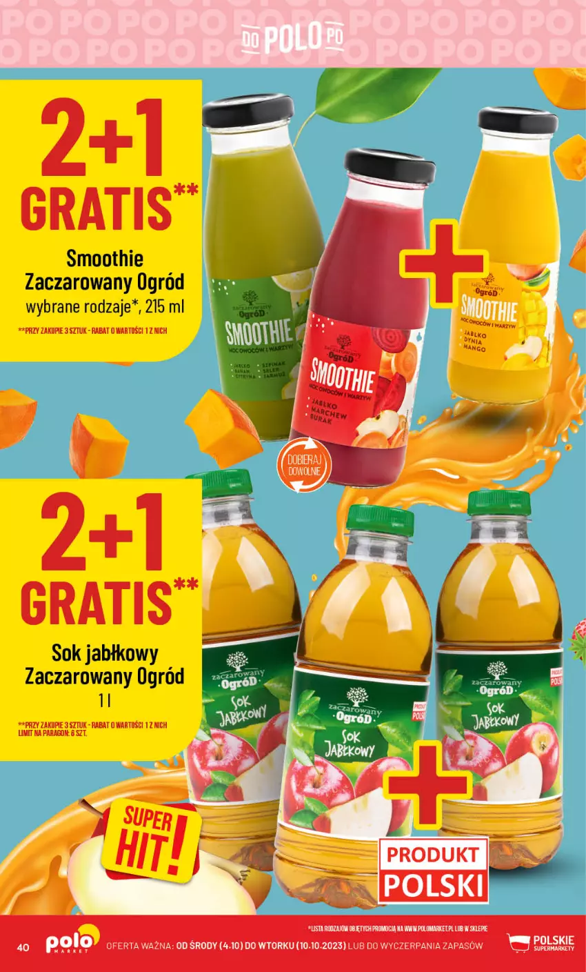 Gazetka promocyjna PoloMarket - Gazetka pomocyjna - ważna 04.10 do 10.10.2023 - strona 40 - produkty: Gra, Ogród, Smoothie, Sok, Sok jabłkowy