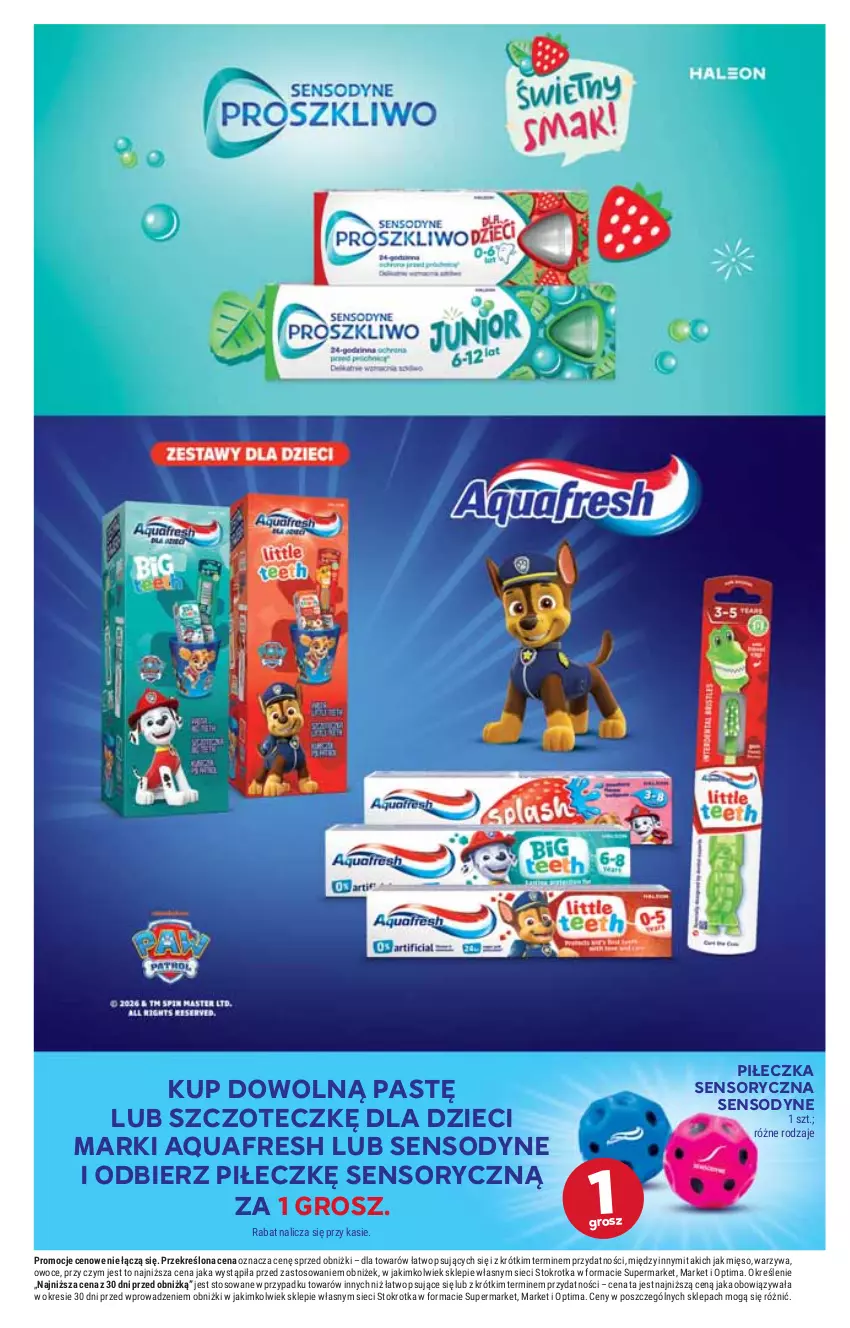 Gazetka promocyjna Stokrotka - Supermarket - ważna 29.10 do 04.11.2026 - strona 57 - produkty: Aquafresh, Dzieci, Mięso, Optima, Owoce, Sensodyne, Warzywa