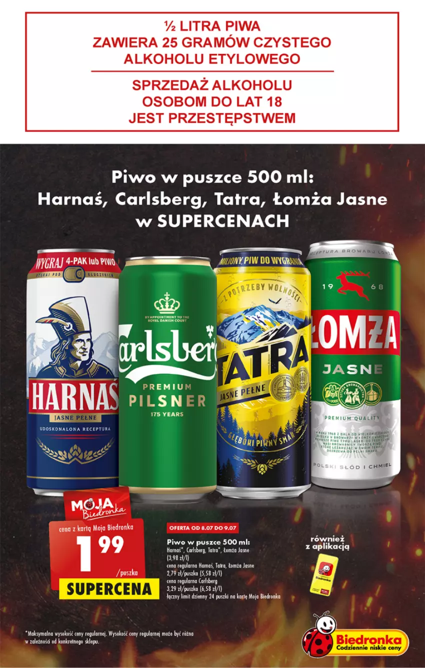 Gazetka promocyjna Biedronka - ważna 07.07 do 13.07.2022 - strona 3 - produkty: Carlsberg, Gra, Harnaś, Koc, Piwa, Piwo, Sok, Tatra