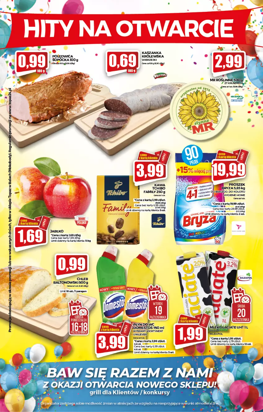 Gazetka promocyjna Topaz - Gazetka - ważna 16.10 do 20.10.2021 - strona 2 - produkty: Body, Chleb, Fa, Grill, Kasza, Kaszanka, Kawa, KOBO, Tchibo, Tchibo Family, Top