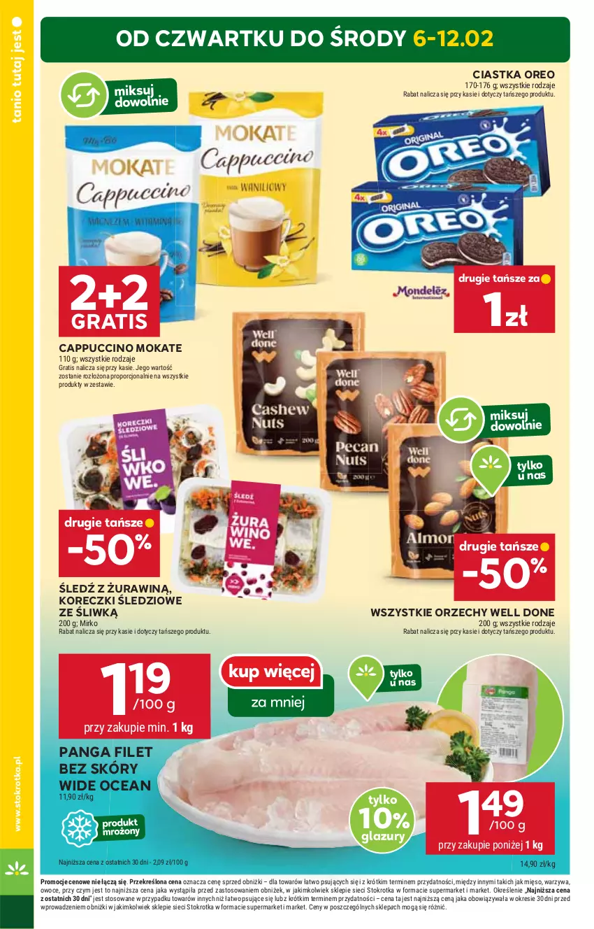 Gazetka promocyjna Stokrotka - Supermarket Opole/Radom - ważna 06.02 do 12.02.2025 - strona 4 - produkty: Cappuccino, Ciastka, Gra, HP, Koreczki śledziowe, Lazur, Oreo, Panga