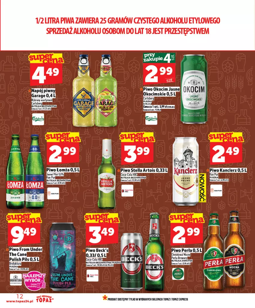 Gazetka promocyjna Topaz - Gazetka - ważna 21.05 do 27.05.2026 - strona 12 - produkty: Gra, Koc, Okocim, Piwa, Piwo, Top