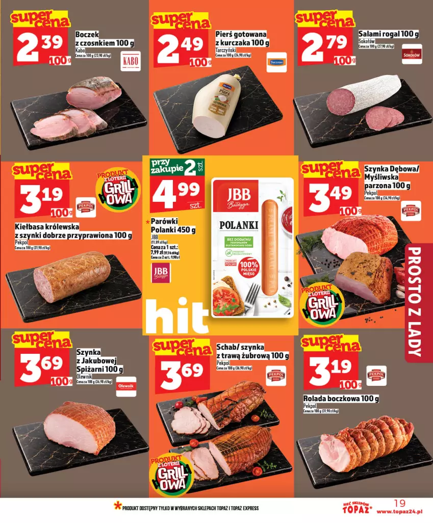 Gazetka promocyjna Topaz - Gazetka - ważna 21.05 do 27.05.2026 - strona 19 - produkty: Szynka, Top