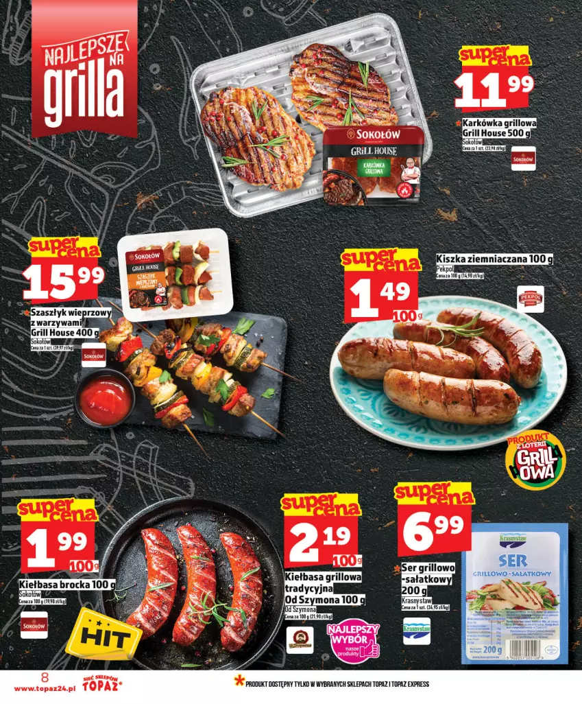 Gazetka promocyjna Topaz - Gazetka - ważna 21.05 do 27.05.2026 - strona 8 - produkty: Grill, Sok, Sokołów, Top