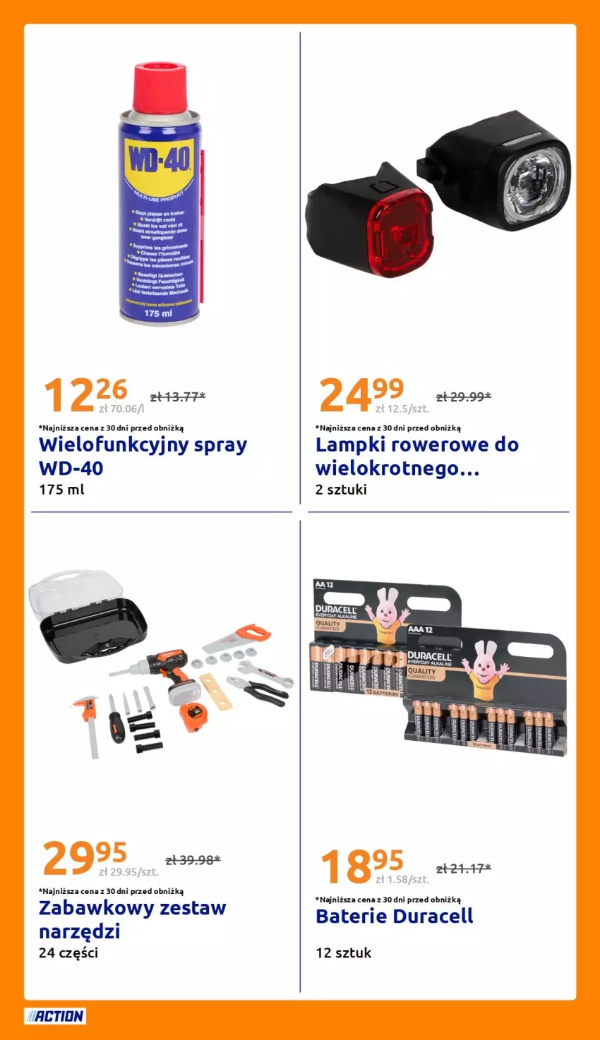 Gazetka promocyjna Action - Gazetka tydzień 35 2026 - ważna 26.08 do 01.09.2026 - strona 25 - produkty: Duracell, Por, Rower, WD-40, Zestaw narzędzi