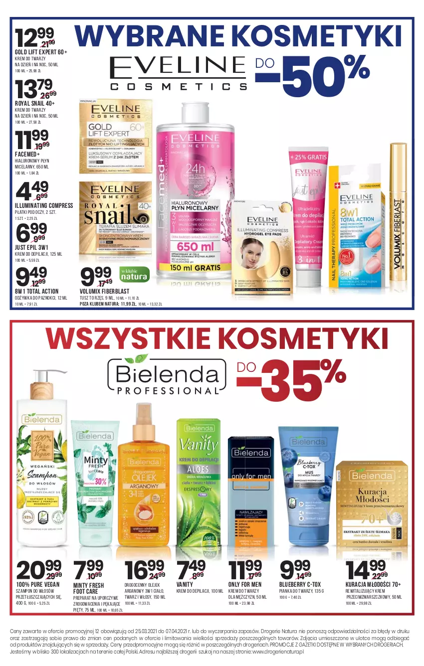 Gazetka promocyjna Drogerie Natura - Gazetka Drogerie Natura - ważna 25.03 do 07.04.2021 - strona 16 - produkty: Fa, Krem do depilacji, Krem do twarzy, Krem przeciwzmarszczkowy, Mars, Odżywka, Olej, Płyn micelarny, Por, Pur, Szampon, Tusz