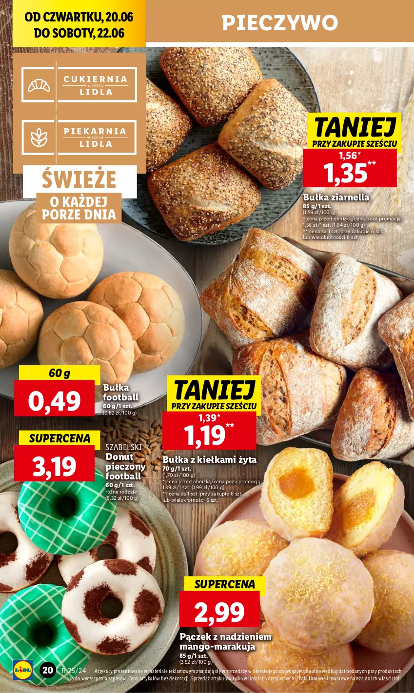 Gazetka promocyjna Lidl - GAZETKA - ważna 20.06 do 22.06.2024 - strona 24 - produkty: Bułka, Donut, Mango, Pączek, Piec, Pieczywo, Por