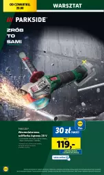 Gazetka promocyjna Lidl - GAZETKA - Gazetka - ważna od 22.06 do 22.06.2024 - strona 16 - produkty: Parkside, Walizka, Szlifierka kątowa, Szlifierka, Akumulator