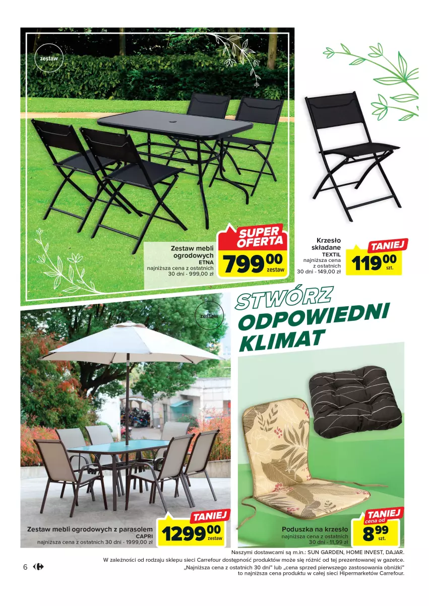 Gazetka promocyjna Carrefour - Gazetka Relaks w ogrodzie - ważna 14.03 do 08.04.2023 - strona 6 - produkty: Krzesło, Parasol