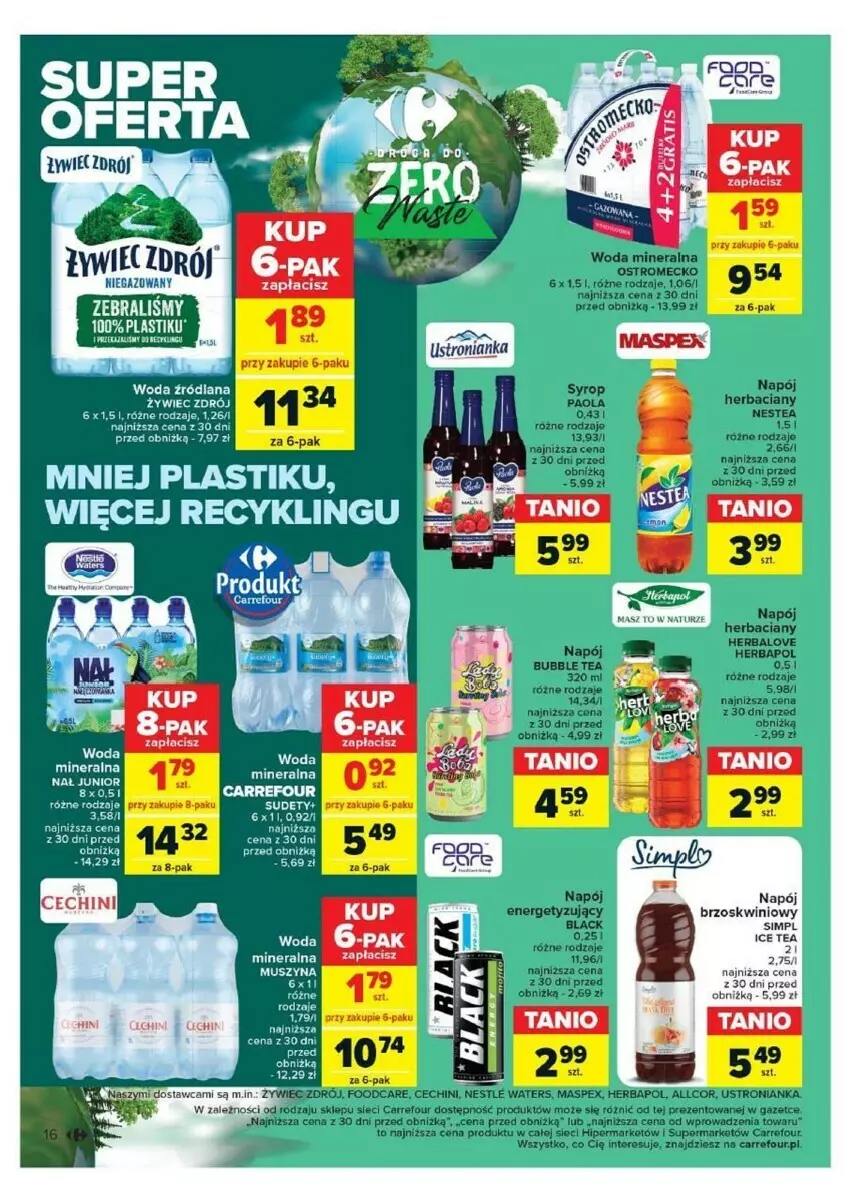 Gazetka promocyjna Carrefour - ważna 16.04 do 28.04.2024 - strona 10 - produkty: Mus, Napój, Szyna, Woda