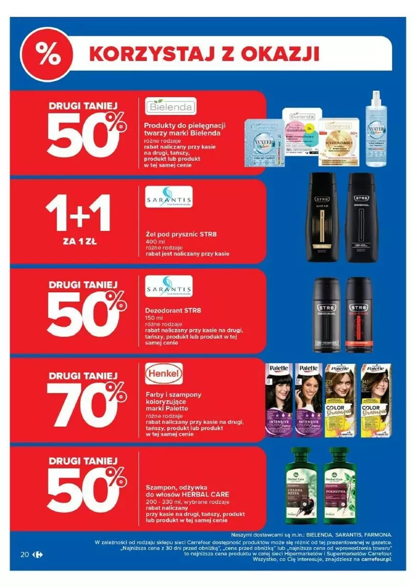 Gazetka promocyjna Carrefour - ważna 16.04 do 28.04.2024 - strona 15 - produkty: Bielenda, Dezodorant, Fa, Koc, Odżywka, Palette, Str8, Szampon