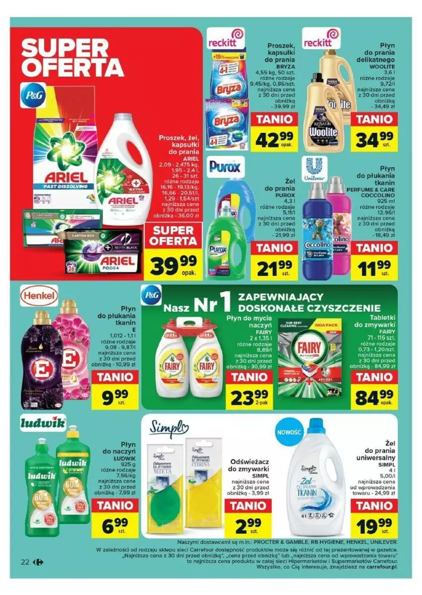 Gazetka promocyjna Carrefour - ważna 16.04 do 28.04.2024 - strona 17 - produkty: Ariel, Bryza, Coccolino, Perfum, Pur, Zmywarki