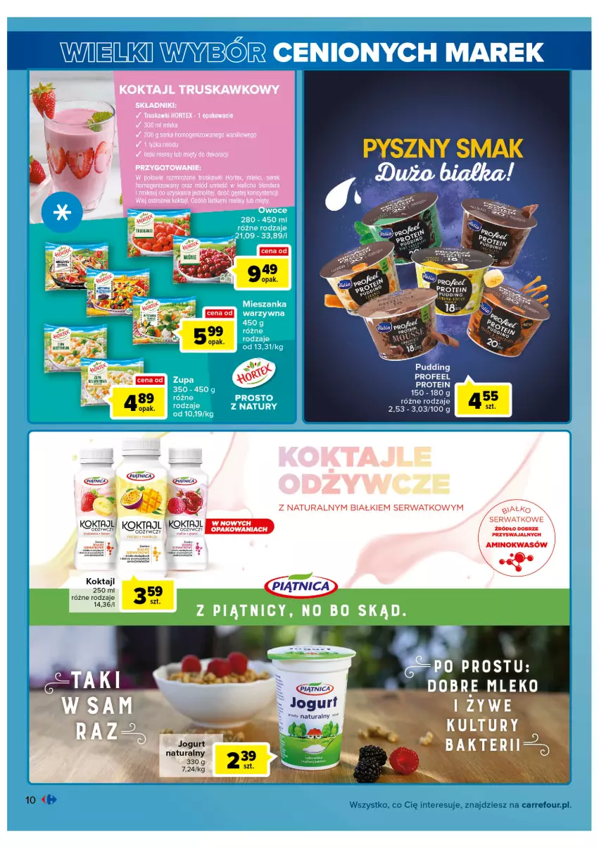Gazetka promocyjna Carrefour - Gazetka Wielki wybór cenionych marek - ważna 31.05 do 11.06.2022 - strona 10 - produkty: Jogurt, Koc, Mleko, Piątnica, Pudding, Ser