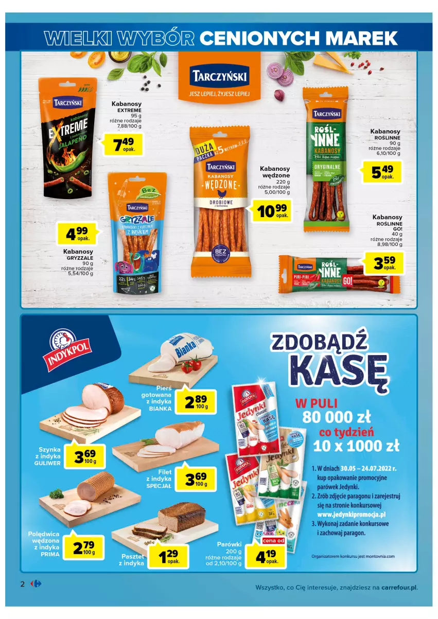 Gazetka promocyjna Carrefour - Gazetka Wielki wybór cenionych marek - ważna 31.05 do 11.06.2022 - strona 2 - produkty: Gin, Gry, Kabanos, Lalka, Tarczyński