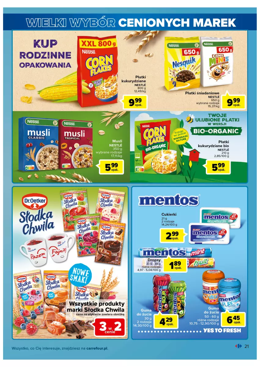 Gazetka promocyjna Carrefour - Gazetka Wielki wybór cenionych marek - ważna 31.05 do 11.06.2022 - strona 21 - produkty: Cukier, Cukierki, Danio, Mus, Słodka Chwila, Tropical