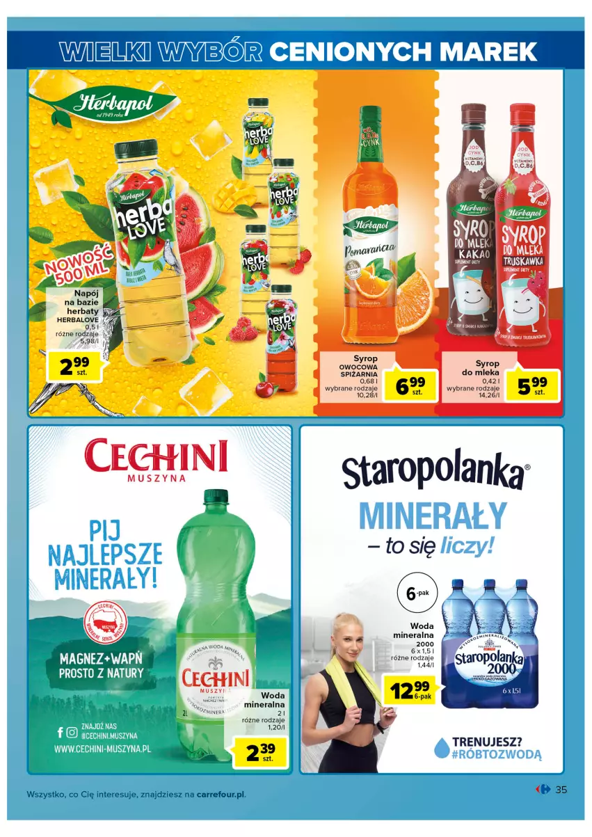 Gazetka promocyjna Carrefour - Gazetka Wielki wybór cenionych marek - ważna 31.05 do 11.06.2022 - strona 35 - produkty: Magnez, Mus, Syrop, Szyna, Woda, Woda mineralna