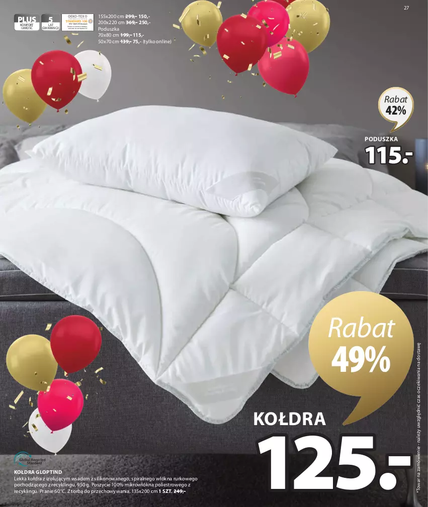 Gazetka promocyjna Jysk - Oferta tygodnia - ważna 28.09 do 18.10.2022 - strona 28 - produkty: Kołdra, Poduszka