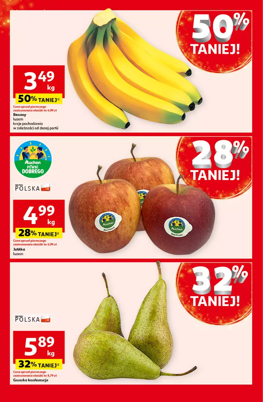 Gazetka promocyjna Auchan - Pewność Niskich Cen Supermarket - ważna 14.11 do 20.11.2024 - strona 7 - produkty: Banany, Jabłka