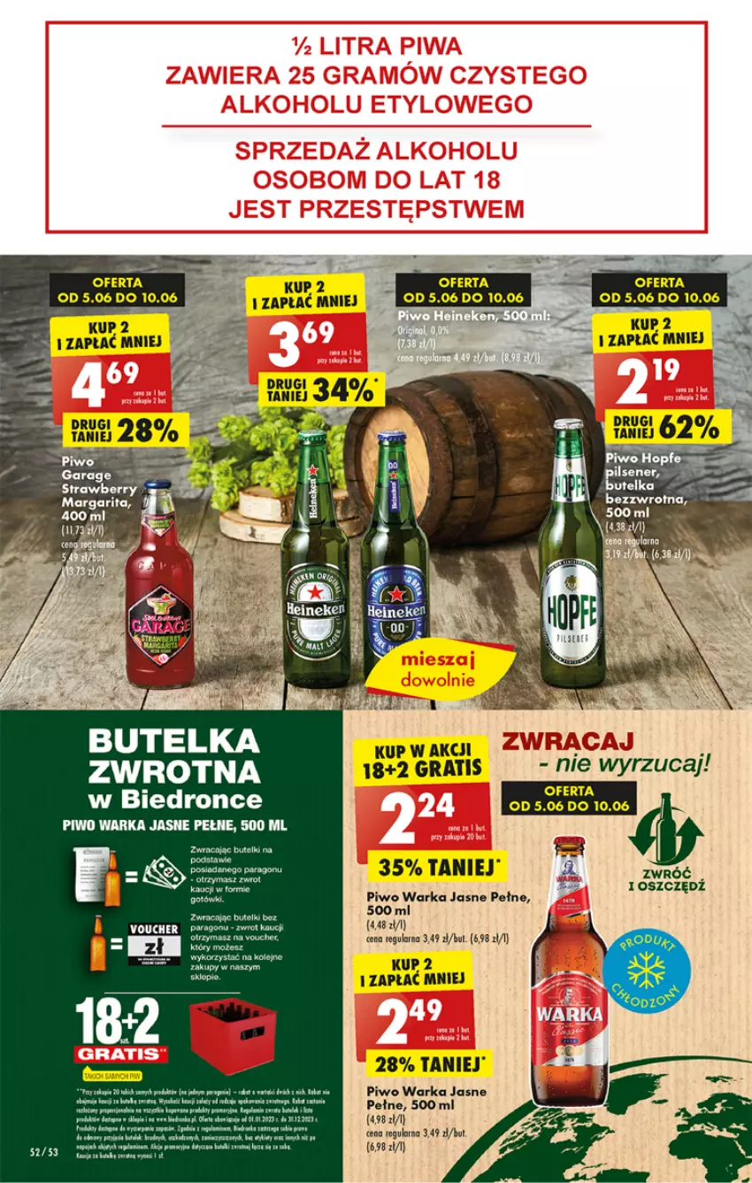 Gazetka promocyjna Biedronka - ważna 08.06 do 14.06.2023 - strona 52 - produkty: Fa, Gra, Piwo, Warka