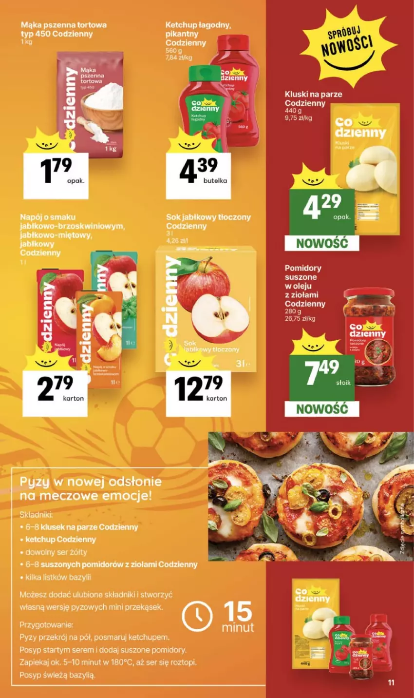 Gazetka promocyjna Delikatesy Centrum - Franczyza DC25 Czwartek - ważna 18.06 do 24.06.2026 - strona 11 - produkty: Bazyl, Dior, Ketchup, Kluski na parze, Mąka, Mąka pszenna, Pomidory, Por, Ser, Suszone pomidory, Top