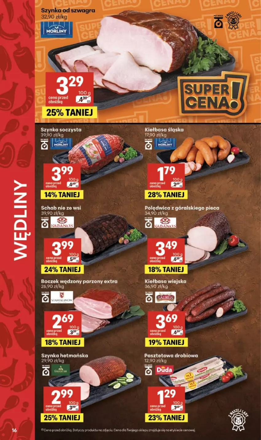 Gazetka promocyjna Delikatesy Centrum - Franczyza DC25 Czwartek - ważna 18.06 do 24.06.2026 - strona 16 - produkty: Boczek, Kiełbasa, Kiełbasa śląska, Kiełbasa wiejska, Pasztet, Polędwica, Szynka
