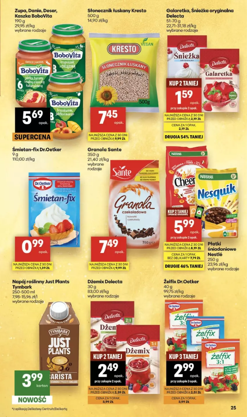 Gazetka promocyjna Delikatesy Centrum - Franczyza DC25 Czwartek - ważna 18.06 do 24.06.2026 - strona 25 - produkty: BoboVita, Danio, Delecta, Deser, Dżem, Gala, Galaretka, Gin, Gra, Granola, Napój, Napój roślinny, Rum, Sante, Ser, Tymbark, Zupa