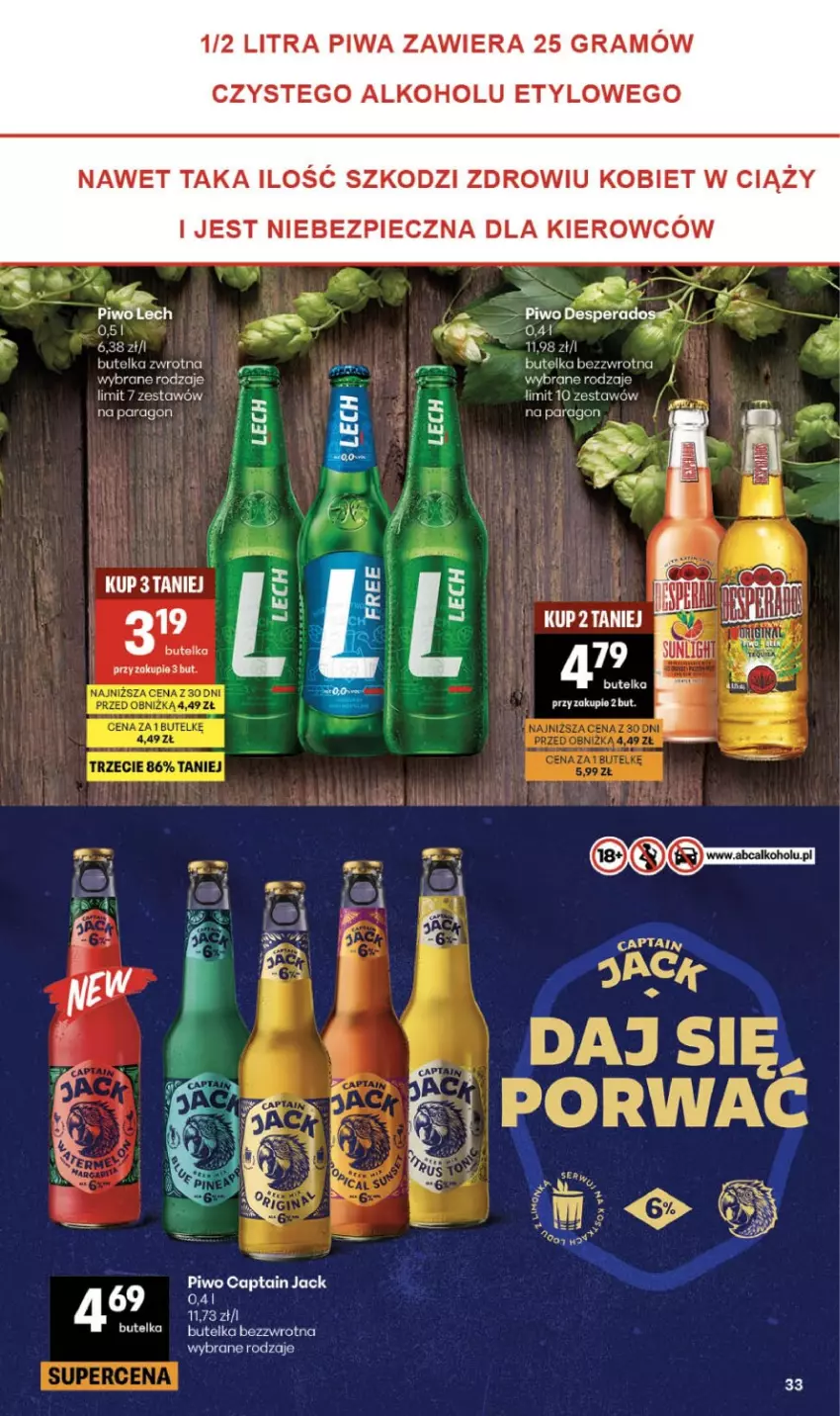 Gazetka promocyjna Delikatesy Centrum - Franczyza DC25 Czwartek - ważna 18.06 do 24.06.2026 - strona 33 - produkty: Captain Jack, Desperados, Fa, Gra, Piec, Piwa, Piwo
