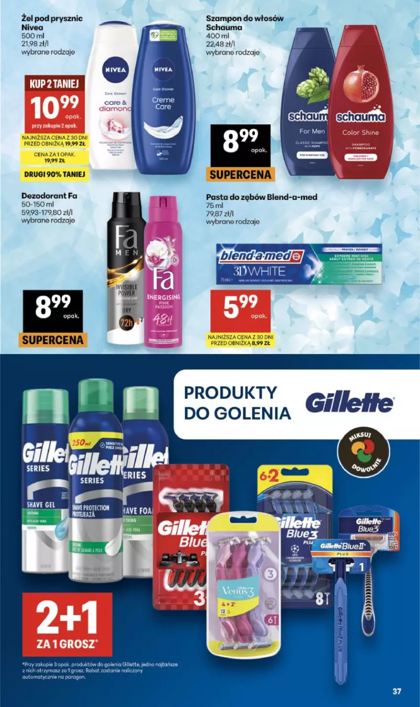 Gazetka promocyjna Delikatesy Centrum - Franczyza DC25 Czwartek - ważna 18.06 do 24.06.2026 - strona 37 - produkty: Blend-a-Med, Dezodorant, Fa, Gillette, Nivea, Pasta do zębów, Schauma, Szampon, Top
