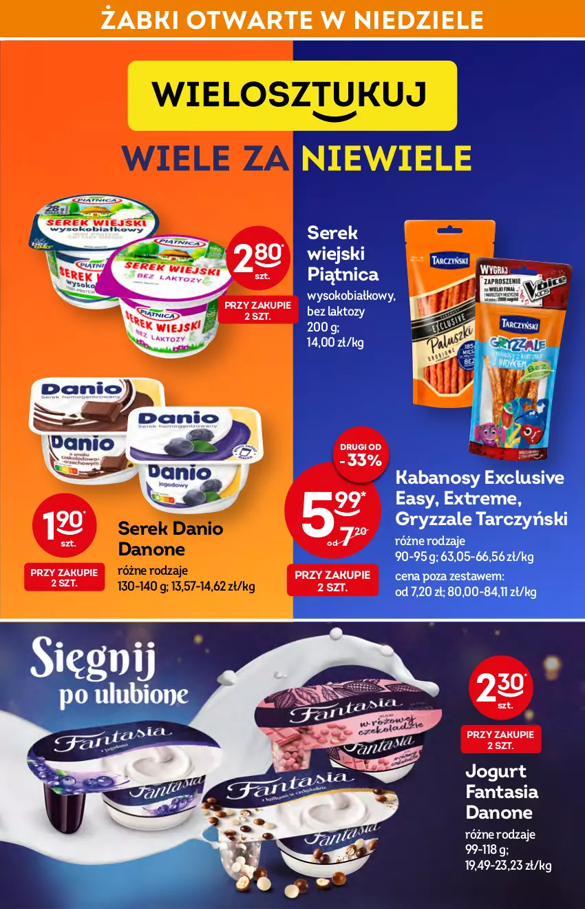 Gazetka promocyjna Żabka - ważna 09.03 do 15.03.2022 - strona 11 - produkty: Danio, Danone, Fa, Fanta, Gry, Jogurt, Kabanos, Piątnica, Ser, Serek, Serek wiejski, Sok, Tarczyński