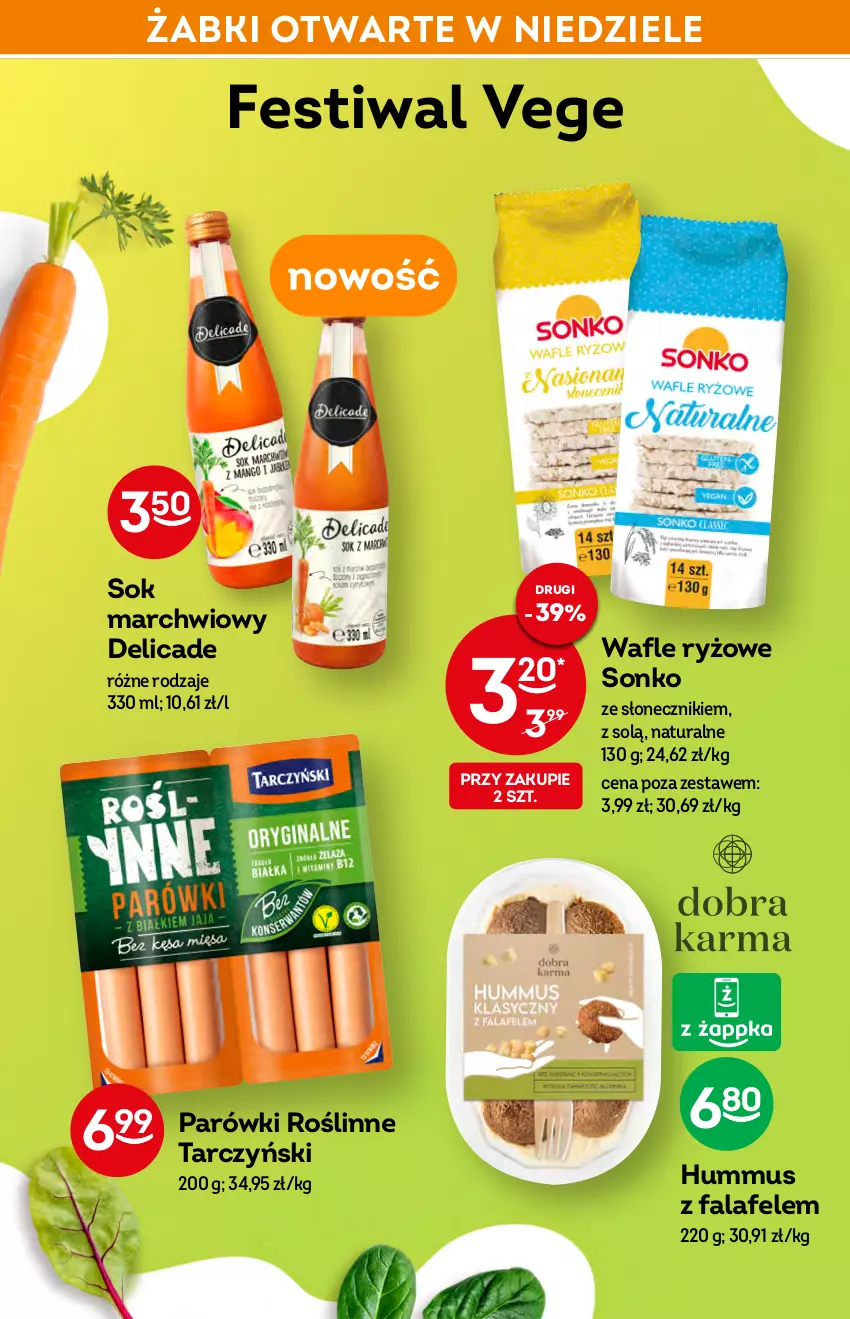 Gazetka promocyjna Żabka - ważna 09.03 do 15.03.2022 - strona 26 - produkty: Eleo, Fa, Hummus, Mus, Parówki, Ryż, Sok, Sonko, Tarczyński, Wafle