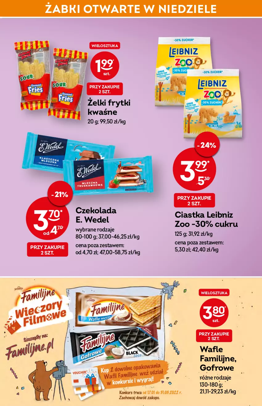 Gazetka promocyjna Żabka - ważna 09.03 do 15.03.2022 - strona 35 - produkty: Ciastka, Czekolada, E. Wedel, Eleo, Fa, Frytki, Wafle