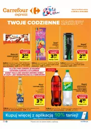 Gazetka promocyjna Carrefour - Gazetka Express - Gazetka - ważna od 31.10 do 31.10.2022 - strona 1 - produkty: Piwo, Kinder Bueno, Kosz, Coca-Cola, Tonik, Baton, Fanta, Sprite, Napój, Captain Jack, Kinder, Fa