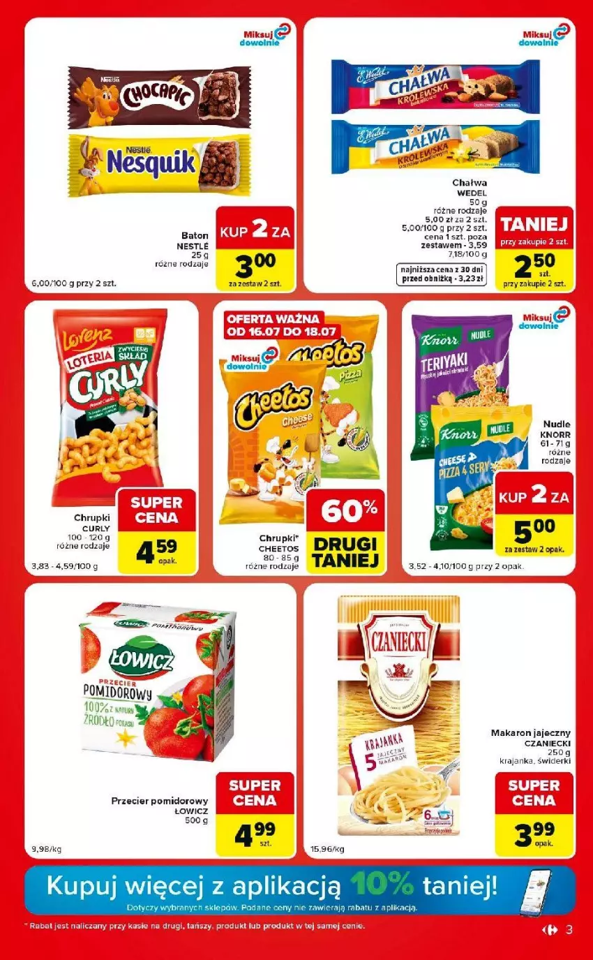 Gazetka promocyjna Carrefour - Gazetka Carrefour Market w SUMIE ekspresowe zakupy - ważna 14.07 do 20.07.2026 - strona 3 - produkty: Baton, Chrupki, Fa, Knorr, Makaron